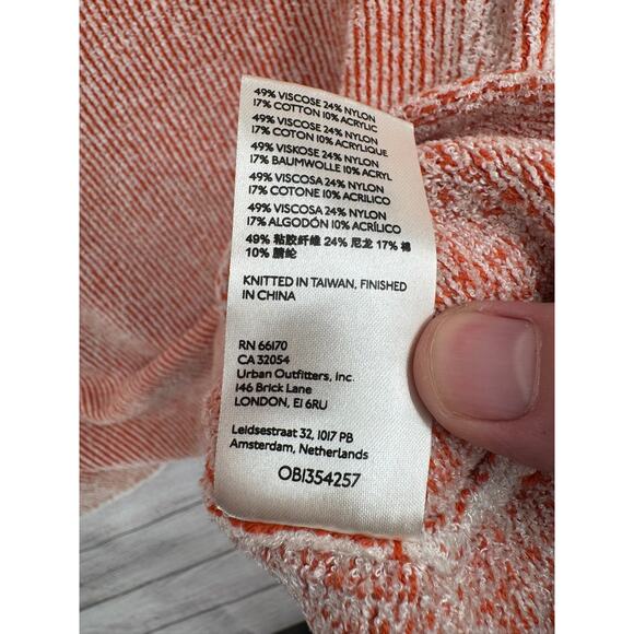 Free People Striped Super Soft Tunic Sweater Womens Small Pink Orange White - Picture 10 of 12